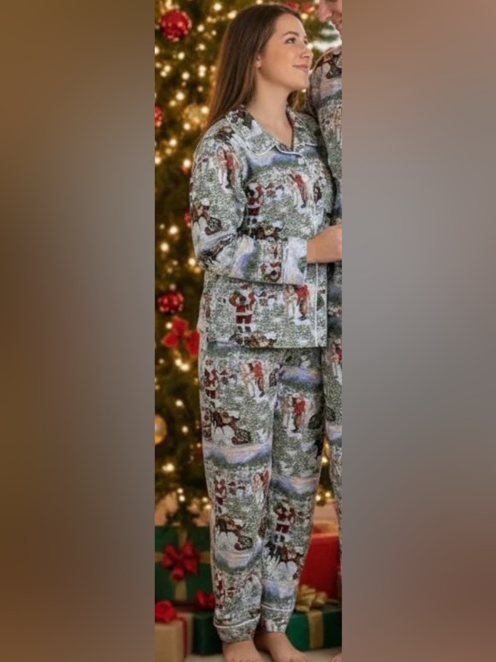 Womens Cowboy Santa CHRISTMAS Pajamas set WESTERN